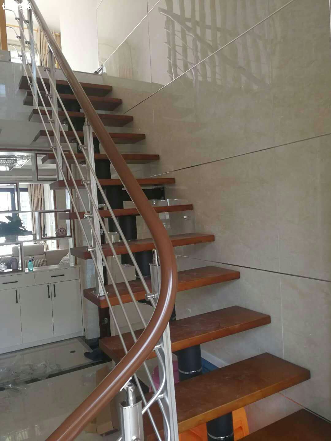 【产品14】复式整体楼梯定制-不锈钢楼梯扶手